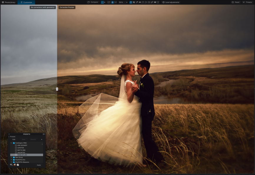 photography preset in Lightroom